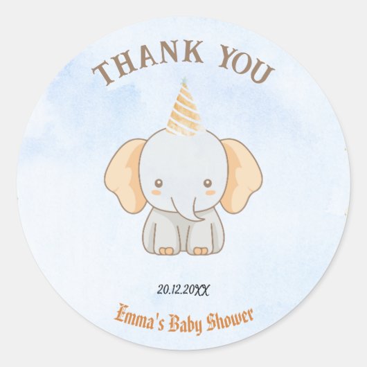 Little Peanut Dreams - Elephant Baby shower Ronde Sticker (Voorkant)