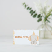 Little Peanut Dreams Elephant Thank You Card Informatiekaartje (Staand voorkant)