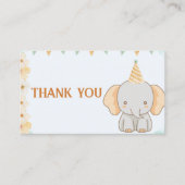Little Peanut Dreams Elephant Thank You Card Informatiekaartje (Voorkant)