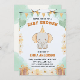 Little Peanut Dreams – Olifant Baby Shower  Kaart