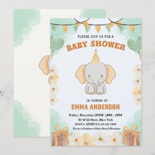 Little Peanut Dreams – Olifant Baby Shower  Kaart
