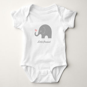Little Peanut Elephant Baby Bodysuit, Roze hart Romper