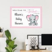 Little Peanut Elephant Baby Girl Shower Poster (Thuiskantoor)