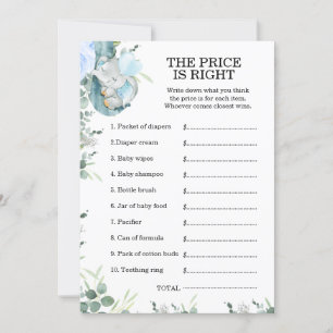 Little Peanut Elephant Baby shower Game Kaart