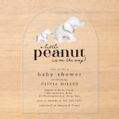 Little Peanut Elephant Baby shower Invitation Acryl Uitnodigingen (Voorkant)