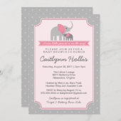 Little Peanut Elephant Baby shower Invitation Kaart (Voorkant / Achterkant)