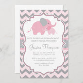 Little Peanut Elephant Baby shower Invitation Kaart (Voorkant / Achterkant)