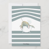 Little Peanut Elephant Baby shower Invitation Kaart (Achterkant)