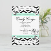 Little Peanut Elephant Baby shower Invitation Kaart (Staand voorkant)