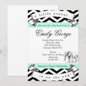 Little Peanut Elephant Baby shower Invitation Kaart (Voorkant / Achterkant)