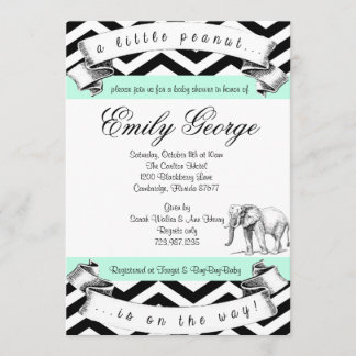 Little Peanut Elephant Baby shower Invitation Kaart