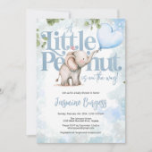 Little Peanut Elephant Baby shower Invitation Kaart (Voorkant)