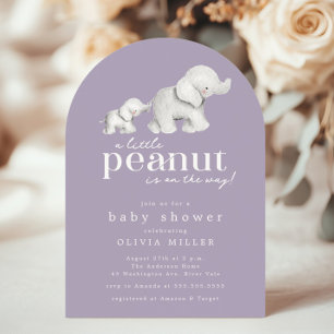 Little Peanut Elephant Baby shower Invitation Kaart