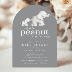Little Peanut Elephant Baby shower Invitation Kaart