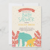 Little Peanut Elephant Baby shower Invitation Kaart (Voorkant)