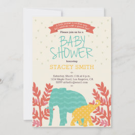 Little Peanut Elephant Baby shower Invitation Kaart