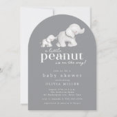 Little Peanut Elephant Baby shower Invitation Kaart (Voorkant)