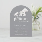 Little Peanut Elephant Baby shower Invitation Kaart (Staand voorkant)