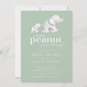 Little Peanut Elephant Baby shower Invitation Kaart (Voorkant)