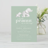 Little Peanut Elephant Baby shower Invitation Kaart (Staand voorkant)