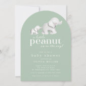 Little Peanut Elephant Baby shower Invitation Kaart (Voorkant)