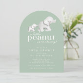 Little Peanut Elephant Baby shower Invitation Kaart (Staand voorkant)