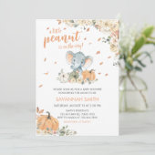 Little Peanut Elephant Baby shower Kaart (Staand voorkant)