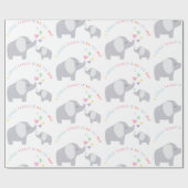 Little Peanut Elephant | BABY SHOWER | Regenboog Cadeaupapier (Vlak)