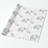 Little Peanut Elephant | BABY SHOWER | Regenboog Cadeaupapier (Uitgerold)