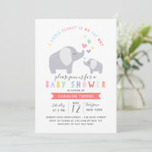 Little Peanut Elephant | BABY SHOWER | Regenboog Kaart (Staand voorkant)