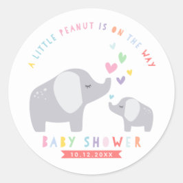 Little Peanut Elephant | BABY SHOWER | Regenboog Ronde Sticker