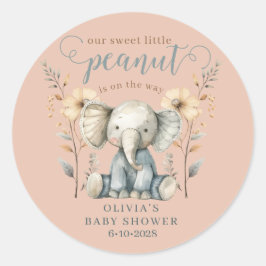 Little Peanut Elephant Baby shower Ronde Sticker