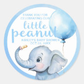 Little Peanut Elephant Baby shower Sticker – Blauw (Voorkant)