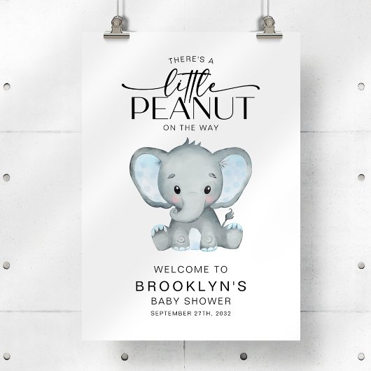 Little Peanut Elephant Baby shower Welkomstbord Poster