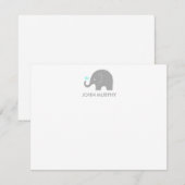 Little Peanut Elephant Bedankt Opmerking: Grey & B Notitiekaartje (Voorkant / Achterkant)