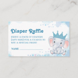 Little Peanut Elephant Blue Luier Raffle Ticket Informatiekaartje