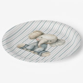 Little Peanut Elephant Blue Striped Baby shower Papieren Bordje