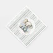 Little Peanut Elephant Blue Striped Baby shower Servet (Hoek)