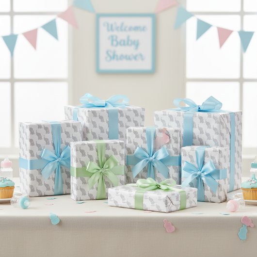 "Little Peanut" Elephant Gift Wrap Inpakpapier Vel