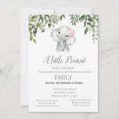 Little Peanut Elephant Invitation - Baby shower Kaart (Voorkant)