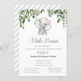 Little Peanut Elephant Invitation - Baby shower Kaart