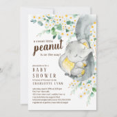 Little Peanut Elephant Neutraal Baby shower Kaart (Voorkant)