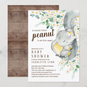 Little Peanut Elephant Neutraal Baby shower Kaart