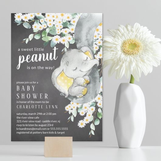 Little Peanut Elephant Neutraal Baby shower Kaart