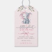 Little Peanut Elephant Pink Baby Shower Cadeaulabel (Voorkant)