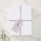 Little Peanut Elephant Pink Baby Shower Cadeaulabel (Met Touw)
