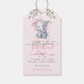 Little Peanut Elephant Pink Baby Shower Cadeaulabel (Achterkant)