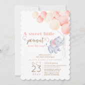 Little Peanut Elephant Waterverf Baby Girl Shower Kaart (Voorkant)