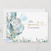 Little Peanut Floral Foliage Elephant Baby shower Kaart (Achterkant)