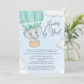 Little Peanut Green Elephant Baby shower by Mail Kaart (Staand voorkant)